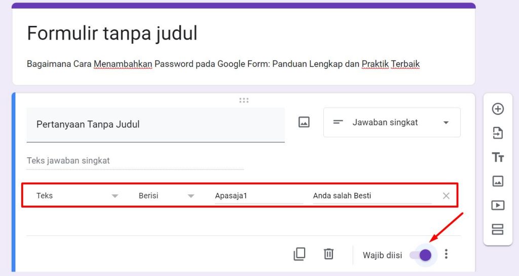 Cara Menambahkan Password pada Google Form