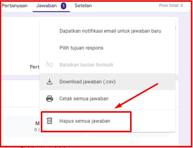 Cara Menghapus Tanggapan di Google Form