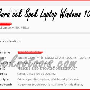 Cara cek Spek Laptop Windows 10