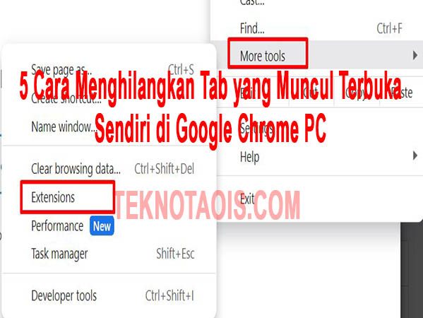 Cara Menghilangkan Tab yang Muncul Terbuka Sendiri di Google Chrome PC