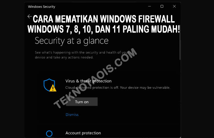 Cara mematikan windows firewall windows 7, 8, 10, dan 11 Paling Mudah!