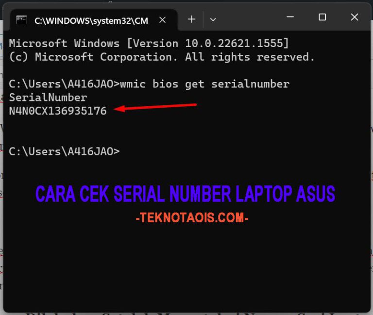 cara cek serial number laptop asus