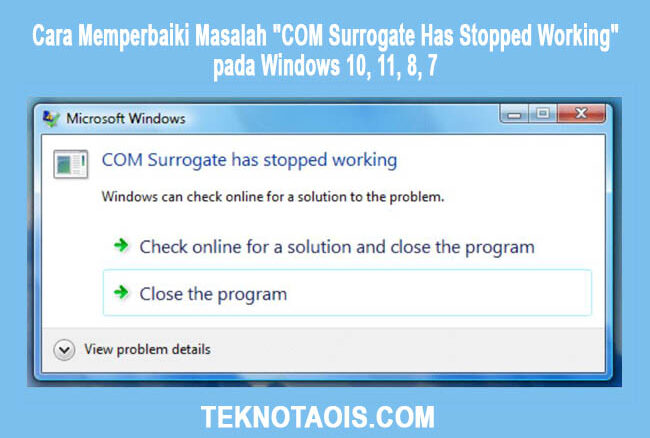 COM Surrogate Has Stopped Working WINDOWS 10